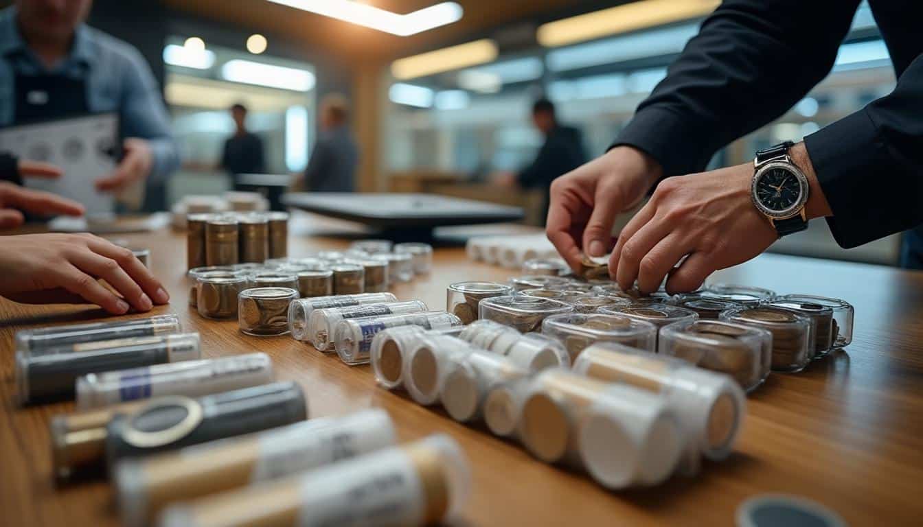 Illustration: Comprendre les différents supports pour rouleaux de pièces en banque